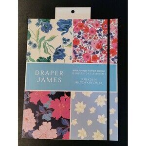 Draper James Wrapping Paper Book, Floral, 12 sheets 19" x 26" with Gift Tags NEW